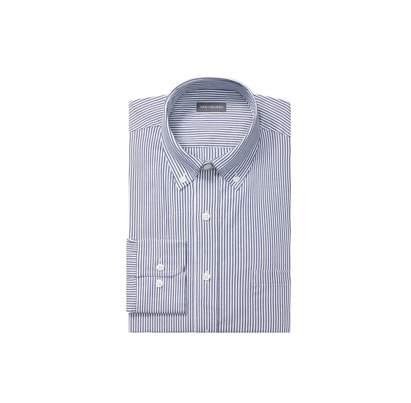 Van Heusen Men's Pinpoint Regular Fit Stripe Button Down Collar Dress Shirt Shirt, Ocean, 17" Neck 34"-35" Sleeve - Image 1